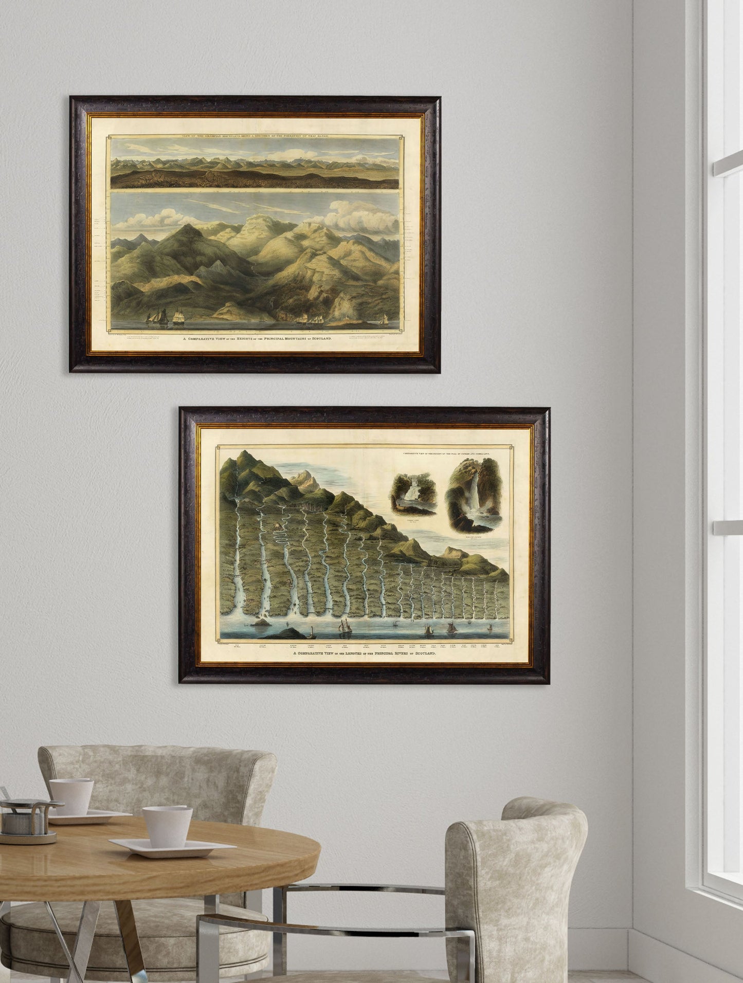 c.1832 Scottish Rivers and Mountains – framed wall art at Leya Buster Interiors