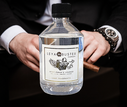 Gentleman’s Lounge Lamp Fragrance detail – Leya Buster Interiors