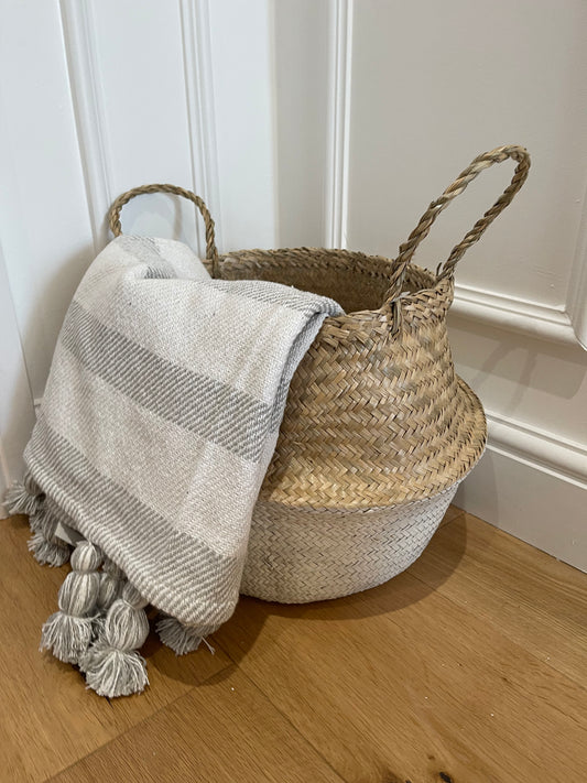 White Dip Seagrass Basket