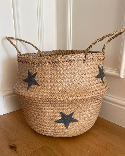 Grey Star Seagrass Basket