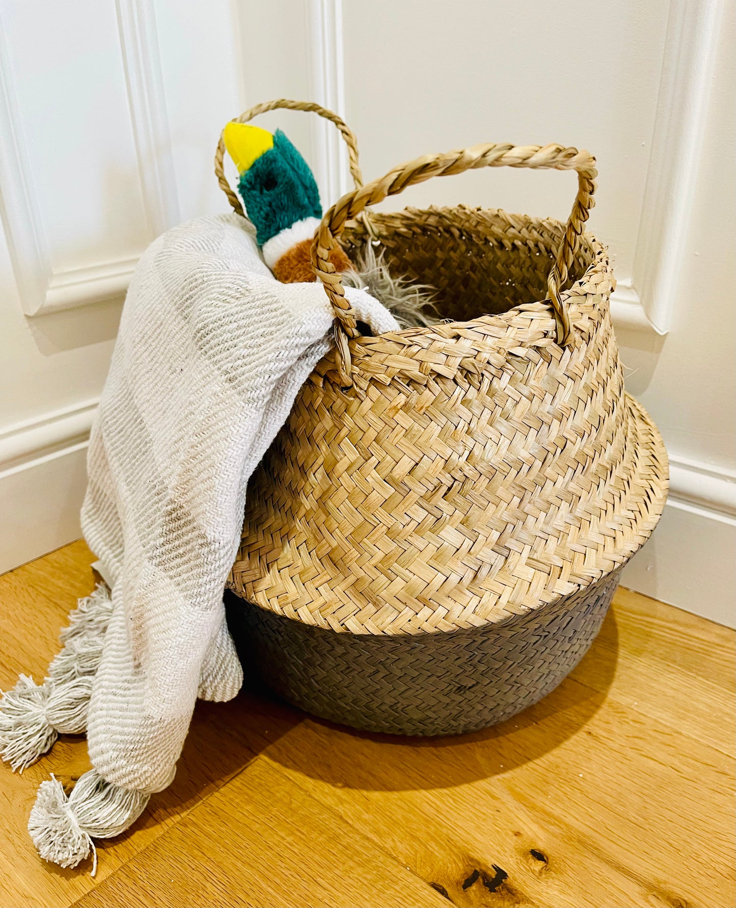 Grey Dip Seagrass Basket